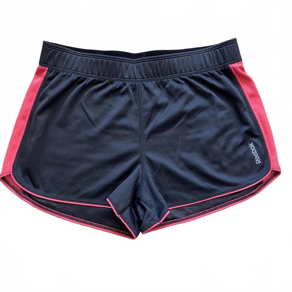 Reebok Athletic Mesh Shorts Gray Coral Pink Elastic Waist Women’s M